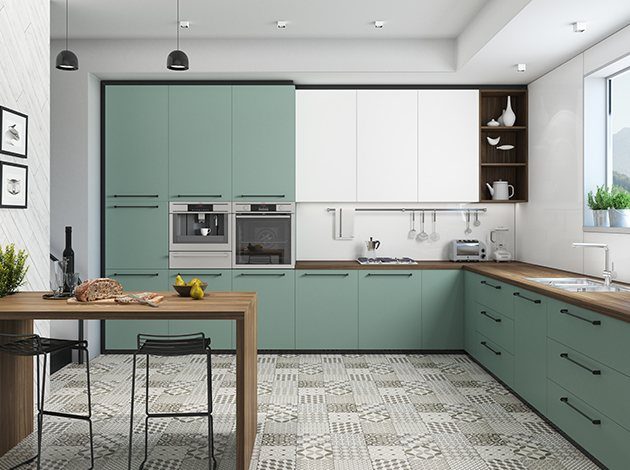 AGT Soft Touch Relax Green 735 — decorative furniture panel for custom cabinetry, view 5