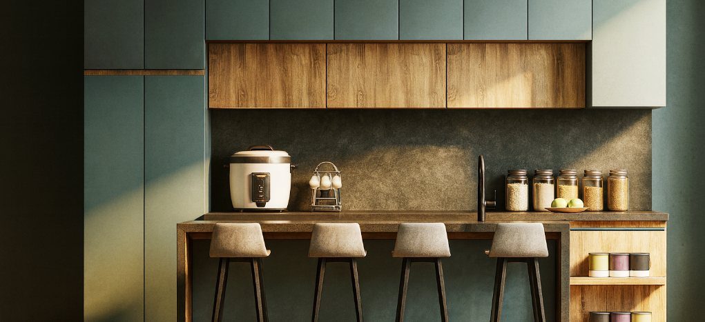 AGT Olive Stone L168 — mdf lam for custom cabinetry, view 2
