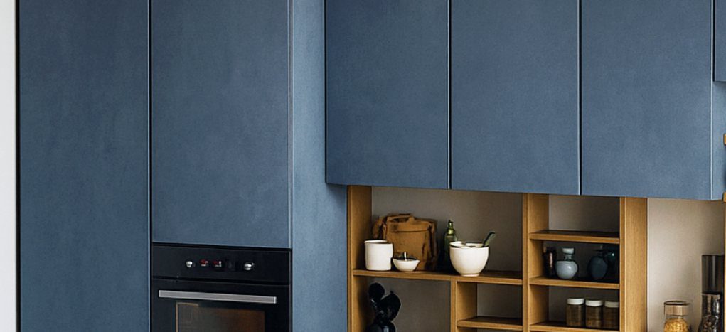 AGT Smoky Blue L169 — mdf lam for custom cabinetry, view 4