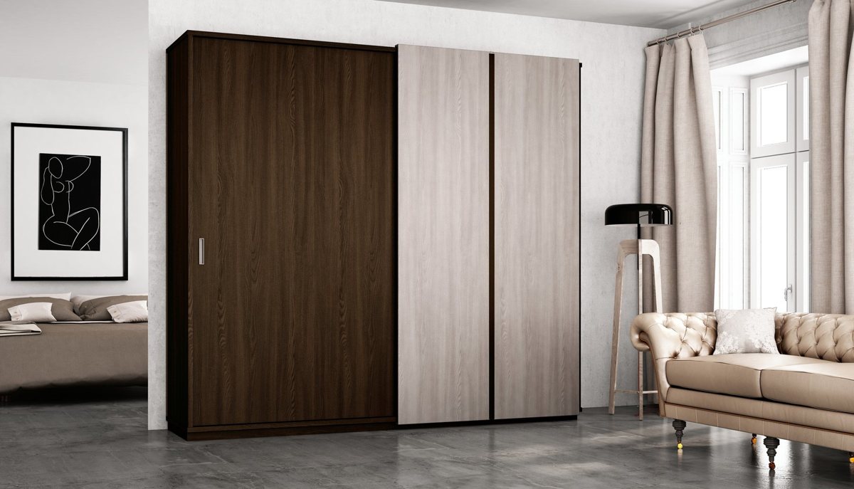 Dark brown ALVIC Como Ash 03 SYNCRON ash cabinetry with visible cathedral grain