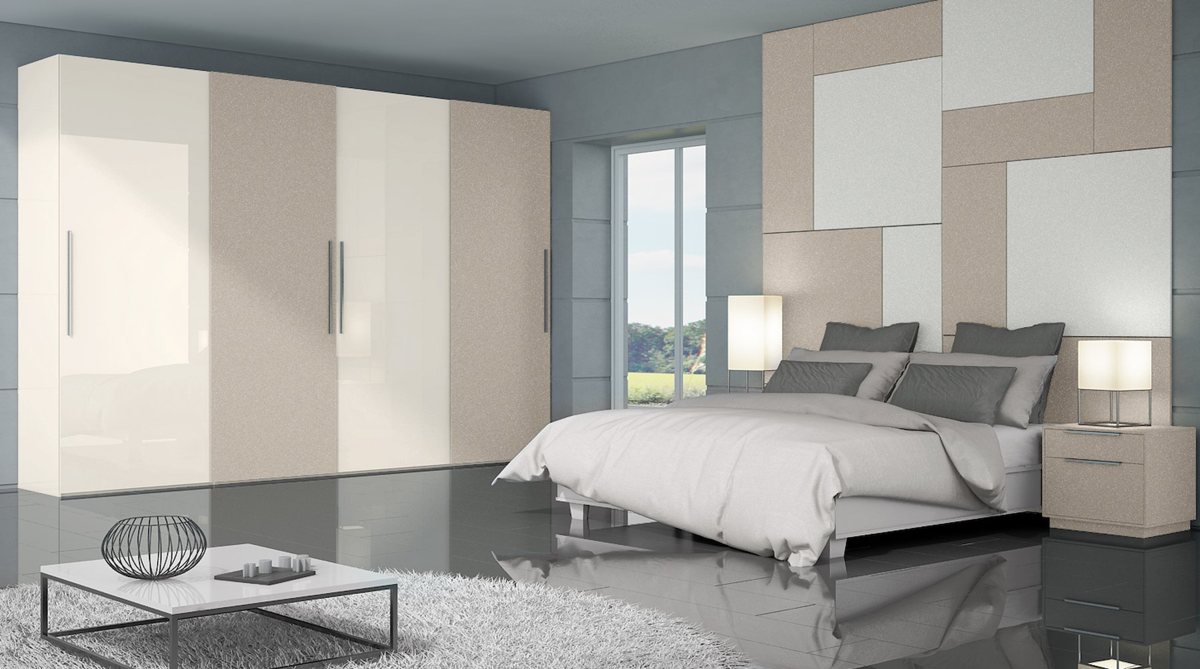 Bedroom with ALVIC Basalto MD ZENIT super-matt wardrobe and drawer fronts