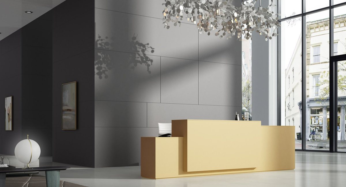 Interior with ALVIC Metal Plus Light Gold and Titanio matt metallic cabinetry