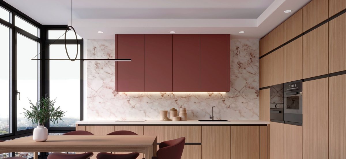 Blush pink ALVIC Nuvola 02 onyx-effect panels shown in close detail