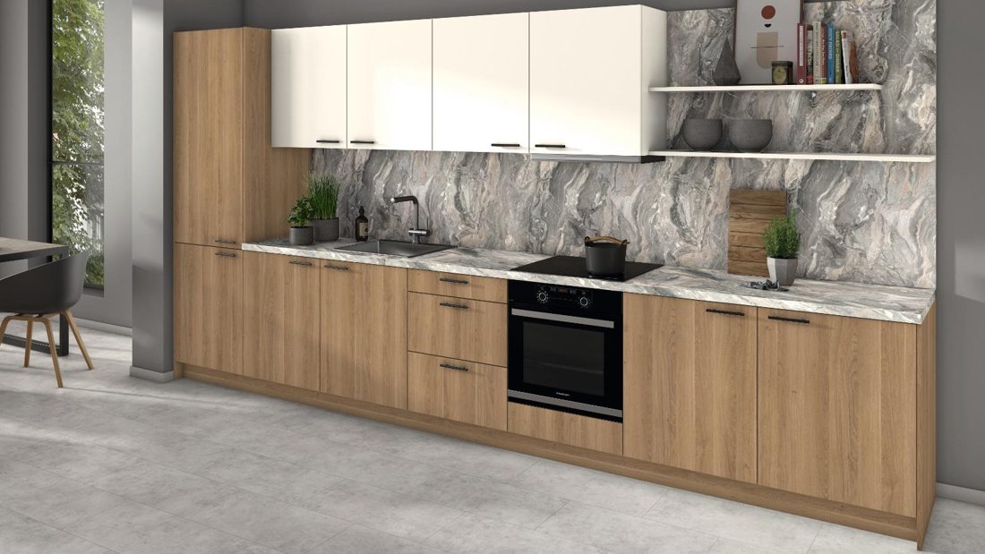 EGGER F093 ST7 Grey Cipollino Marble — material / stone reproduction panel decor for custom cabinetry (3D view)