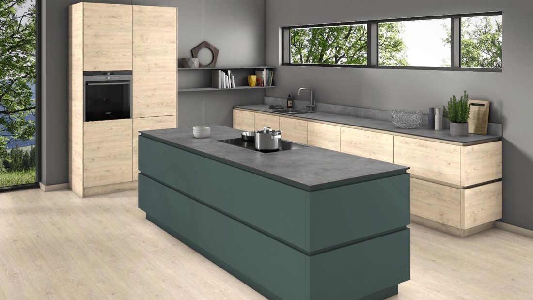 EGGER F1861 ST9 Solid Light Grey Chicago Concrete — material / stone reproduction panel decor for custom cabinetry (3D view)