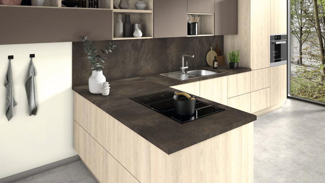 EGGER F227 ST78 Grey Titanite — material / stone reproduction panel decor for custom cabinetry (3D view)