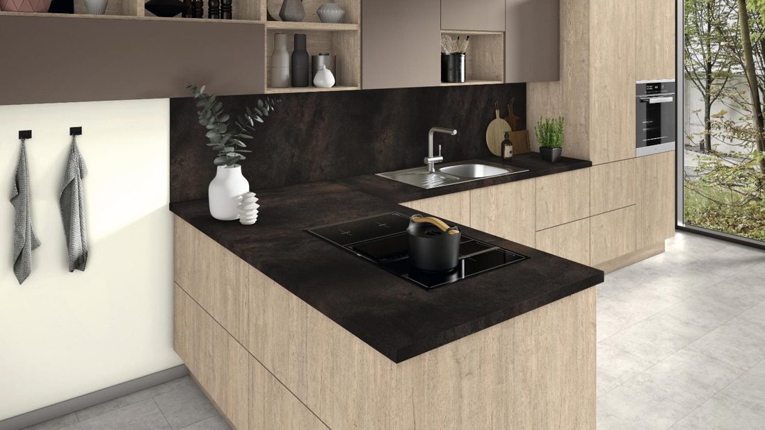 EGGER F228 ST78 Anthracite Titanite — material / stone reproduction panel decor for custom cabinetry (3D view)