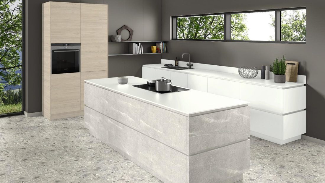 EGGER F243 ST76 Light Grey Candela Marble — material / stone reproduction panel decor for custom cabinetry (3D view)