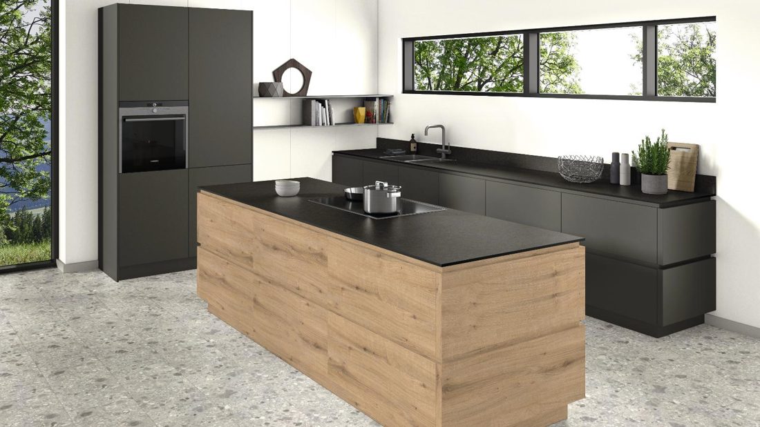 EGGER F247 ST76 Anthracite Mountain Basalt — material / stone reproduction panel decor for custom cabinetry (3D view)