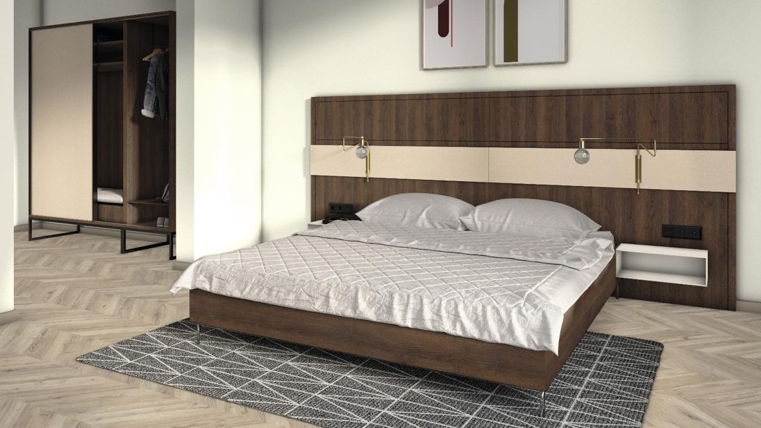 EGGER F416 ST10 Beige Textile — material / stone reproduction panel decor for custom cabinetry (3D view)