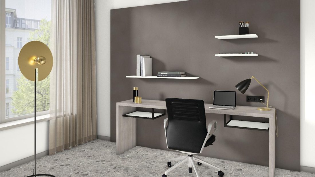 EGGER F434 ST20 Cubanite Steelbrush — material / stone reproduction panel decor for custom cabinetry (3D view)
