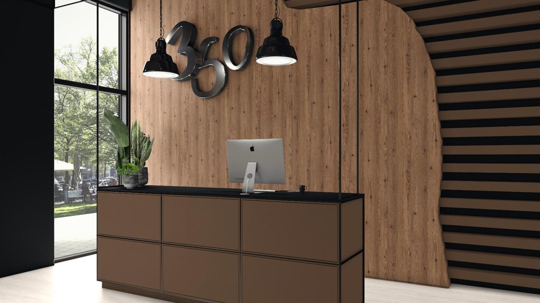 EGGER F528 ST20 Bronze Brushed Metal — material / stone reproduction panel decor for custom cabinetry (3D view)
