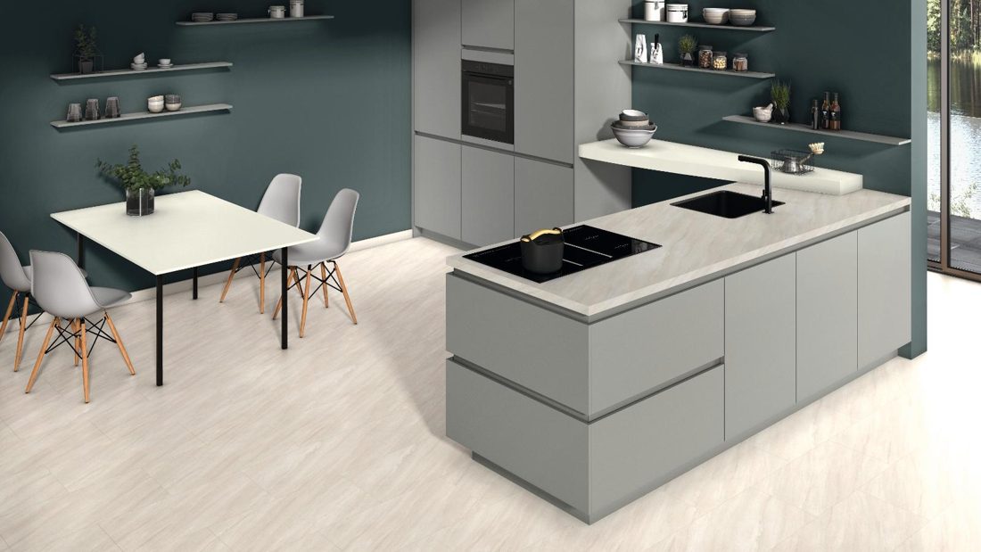 EGGER F675 ST75 Light Grey Calvia Stone — material / stone reproduction panel decor for custom cabinetry (3D view)