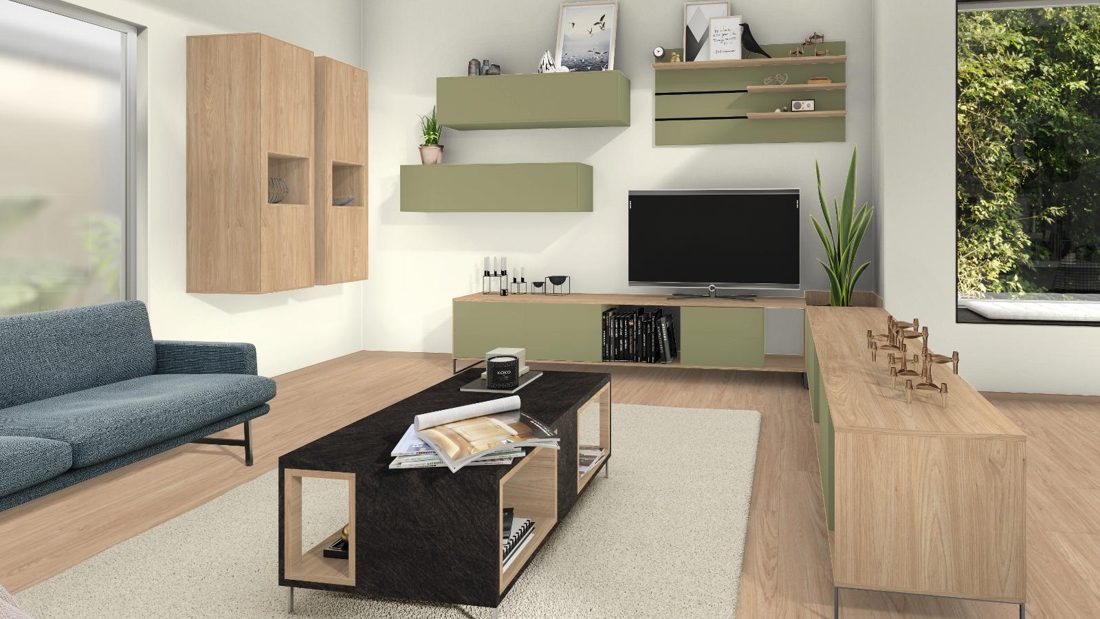 EGGER H1242 ST10 Natural Sheffield Acacia — woodgrain reproduction panel decor for custom cabinetry (3D view)