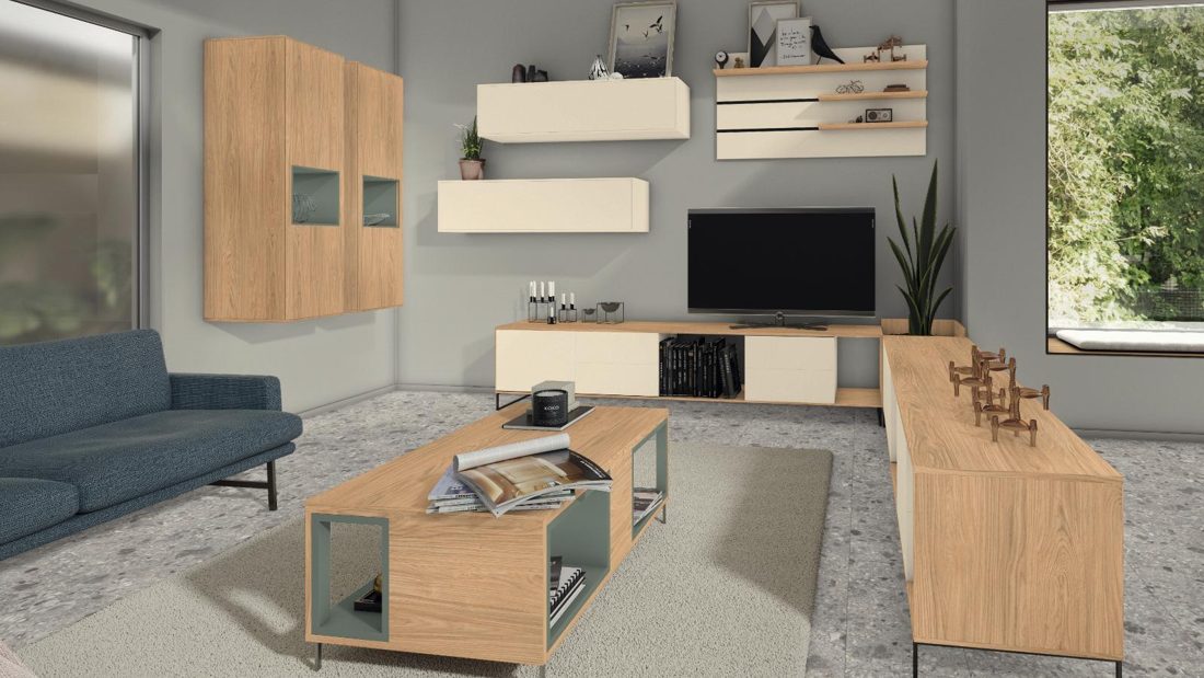 EGGER H1385 ST40 Natural Casella Oak — woodgrain reproduction panel decor for custom cabinetry (3D view)