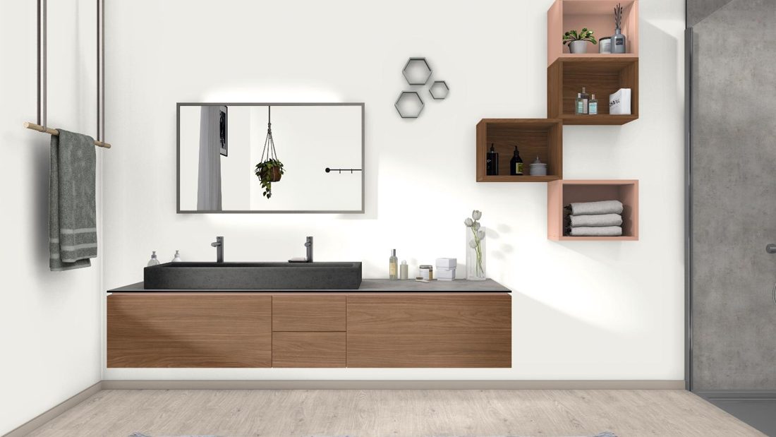 EGGER H1714 ST19 Lincoln Walnut — woodgrain reproduction panel decor for custom cabinetry (3D view)
