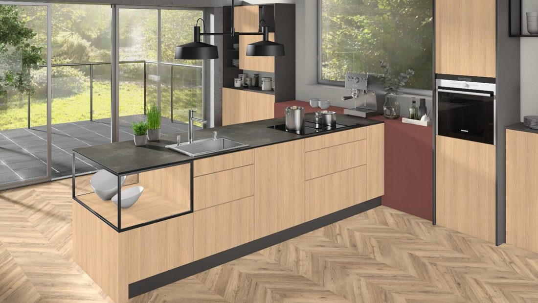 EGGER H3152 ST19 Bleached Vicenza Oak — woodgrain reproduction panel decor for custom cabinetry (3D view)