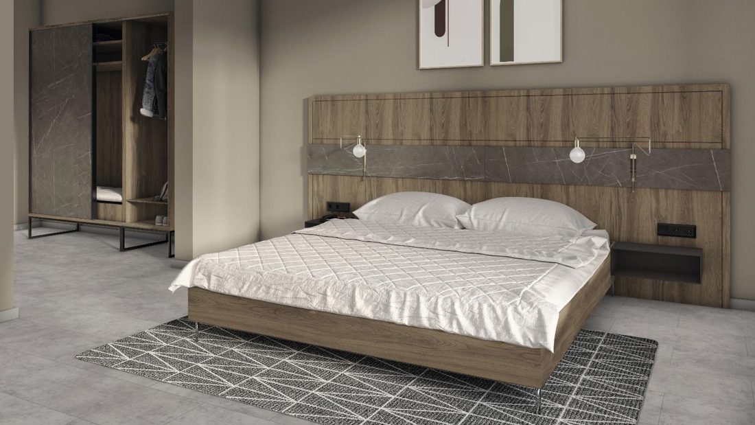 EGGER H3154 ST36 Dark Brown Charleston Oak — woodgrain reproduction panel decor for custom cabinetry (3D view)