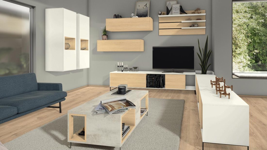 EGGER H3157 ST9 Vicenza Oak — woodgrain reproduction panel decor for custom cabinetry (3D view)
