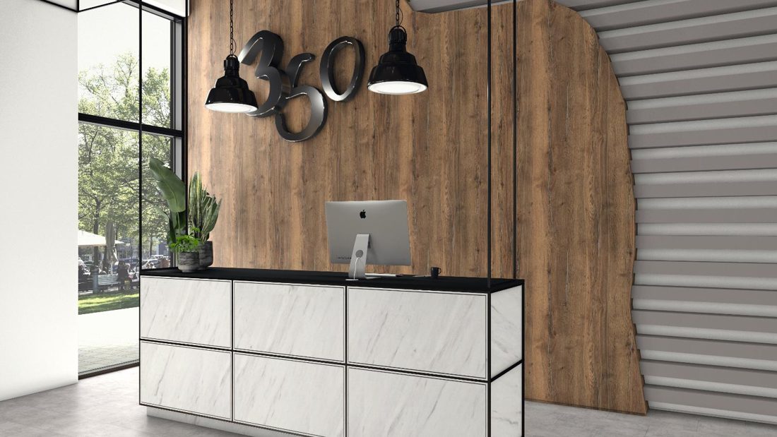 EGGER H3176 ST37 Pewter Halifax Oak — woodgrain reproduction panel decor for custom cabinetry (3D view)