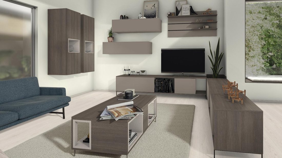EGGER H3198 ST19 Dark Grey Fineline — woodgrain reproduction panel decor for custom cabinetry (3D view)