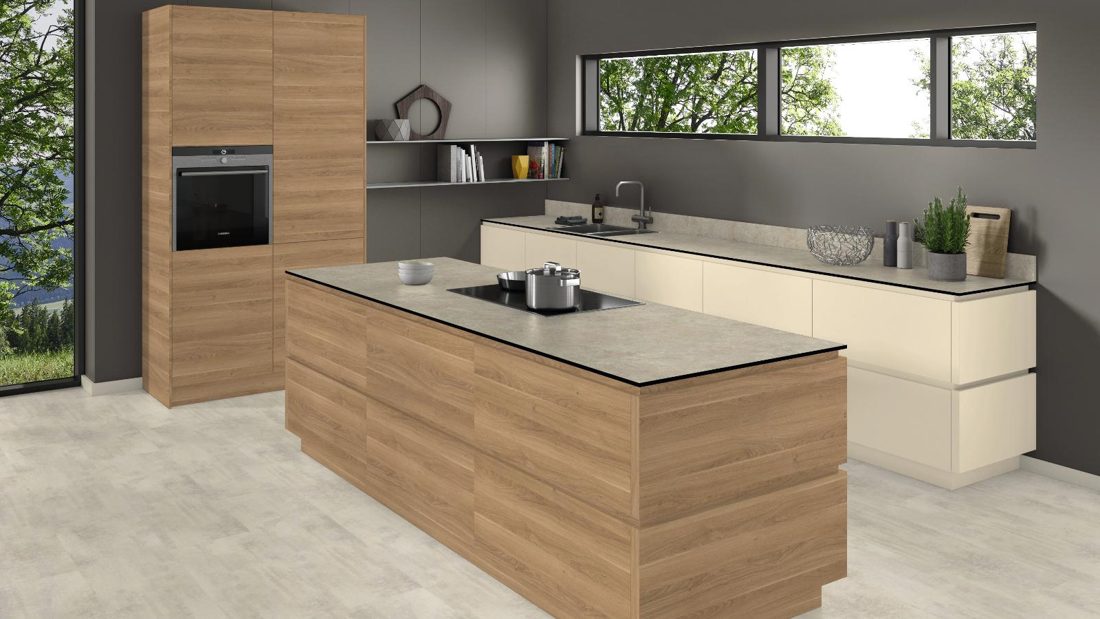 EGGER H3317 ST28 Brown Cuneo Oak — woodgrain reproduction panel decor for custom cabinetry (3D view)
