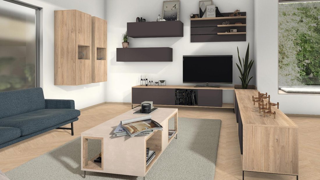 EGGER H3322 ST17 Light Natural Rovato Oak — woodgrain reproduction panel decor for custom cabinetry (3D view)