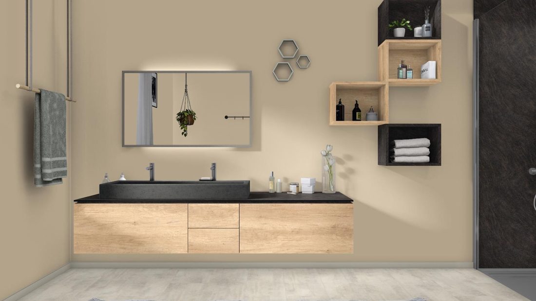 EGGER H3331 ST10 Natural Nebraska Oak — woodgrain reproduction panel decor for custom cabinetry (3D view)