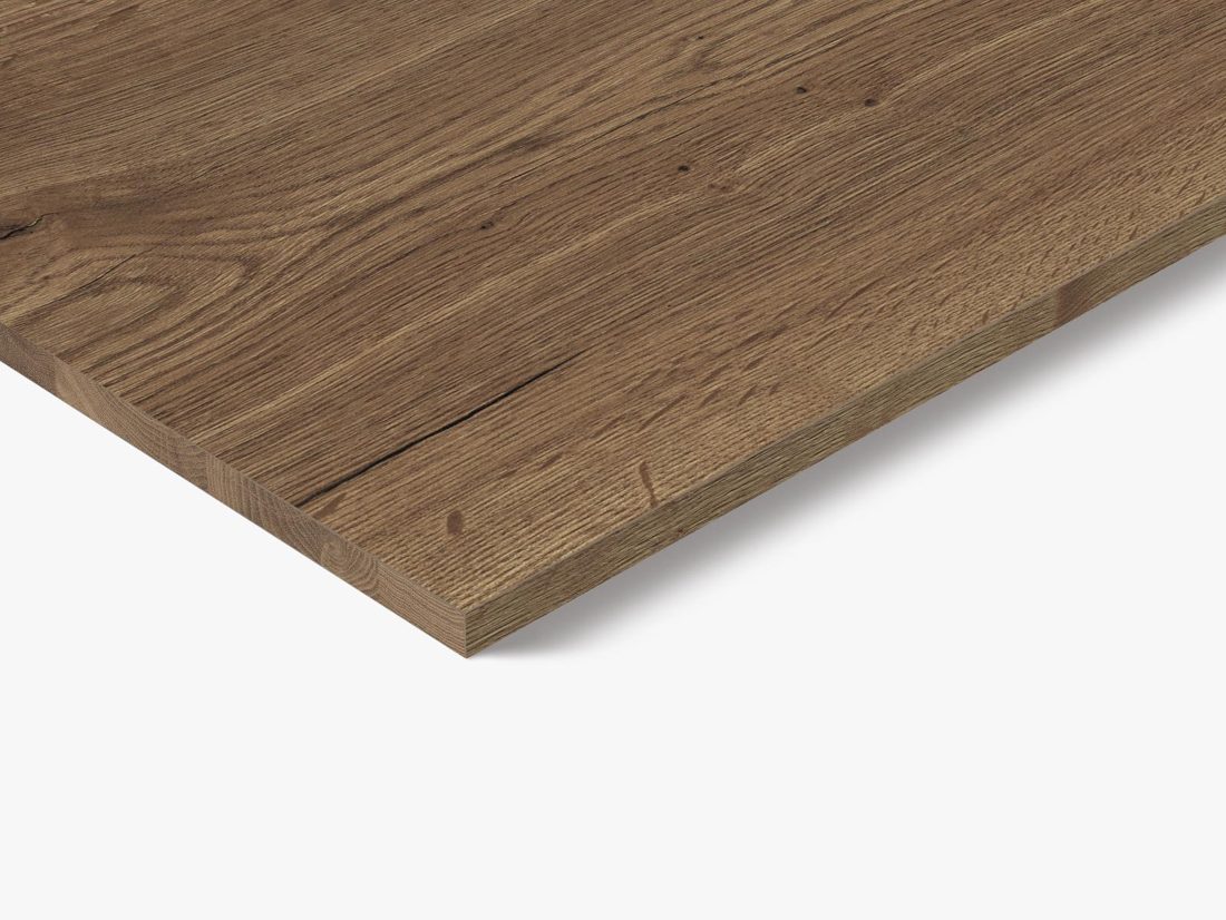 EGGER Q1181 RO Tobacco Halifax Oak — end-grain panel decor for custom cabinetry (close-up)