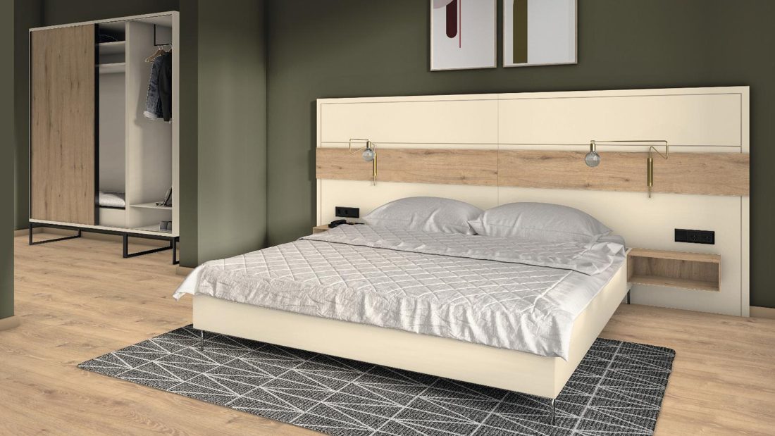 EGGER U115 ST9 Carat Beige — uni colour panel decor for custom cabinetry (3D view)