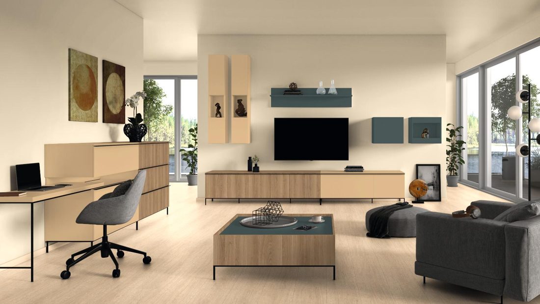 EGGER U125 ST9 Sand Yellow — uni colour panel decor for custom cabinetry (3D view)