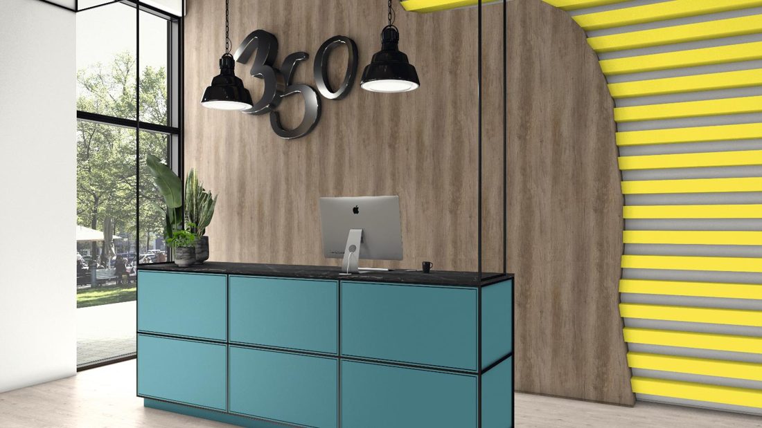 EGGER U131 ST9 Citrus Yellow — uni colour panel decor for custom cabinetry (3D view)