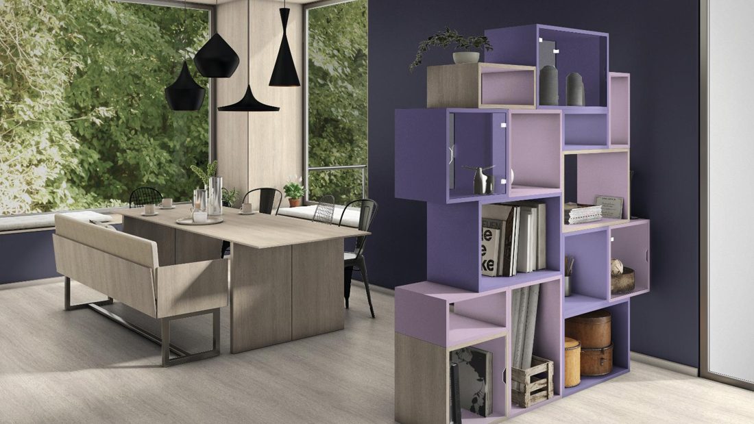 EGGER U430 ST9 Violet — uni colour panel decor for custom cabinetry (3D view)