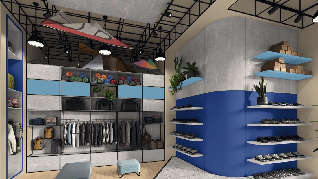 EGGER U505 ST9 Nordic Blue — uni colour panel decor for custom cabinetry (3D view)