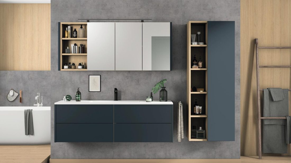 EGGER U590 PM Deep Blue — uni colour panel decor for custom cabinetry (3D view)