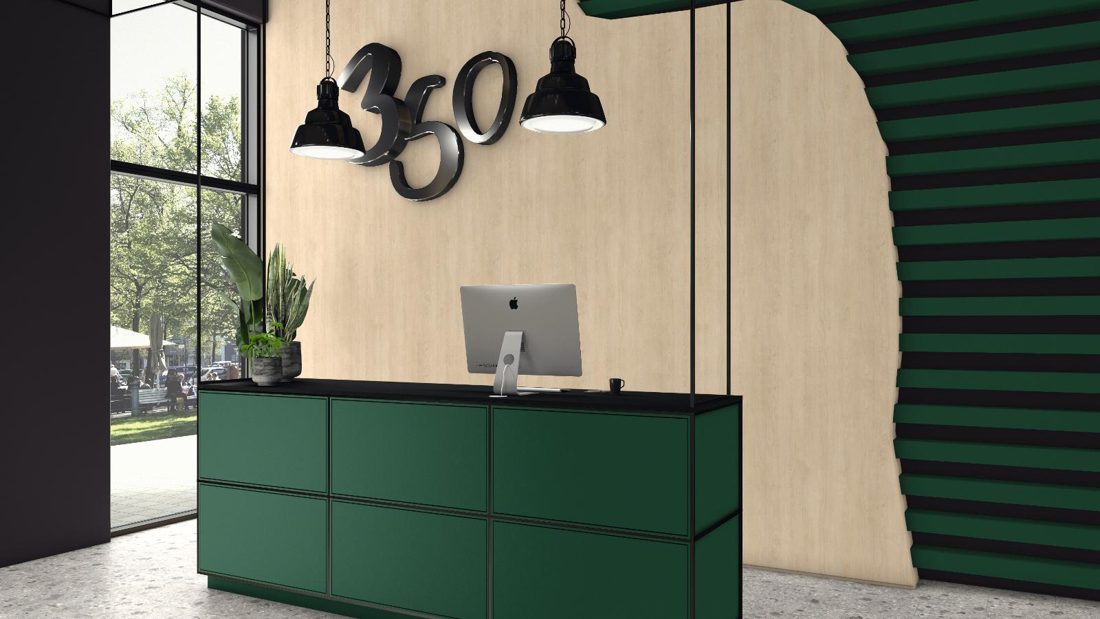 EGGER U606 ST9 Forest Green — uni colour panel decor for custom cabinetry (3D view)