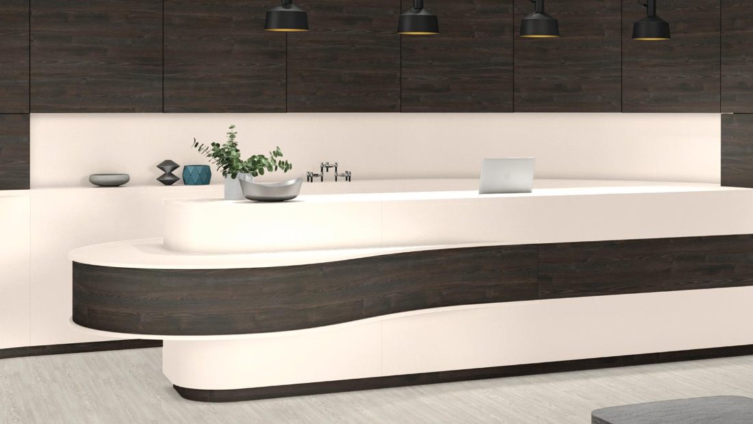 EGGER U7021 ST9 Solid Cashmere Grey — uni colour panel decor for custom cabinetry (3D view)