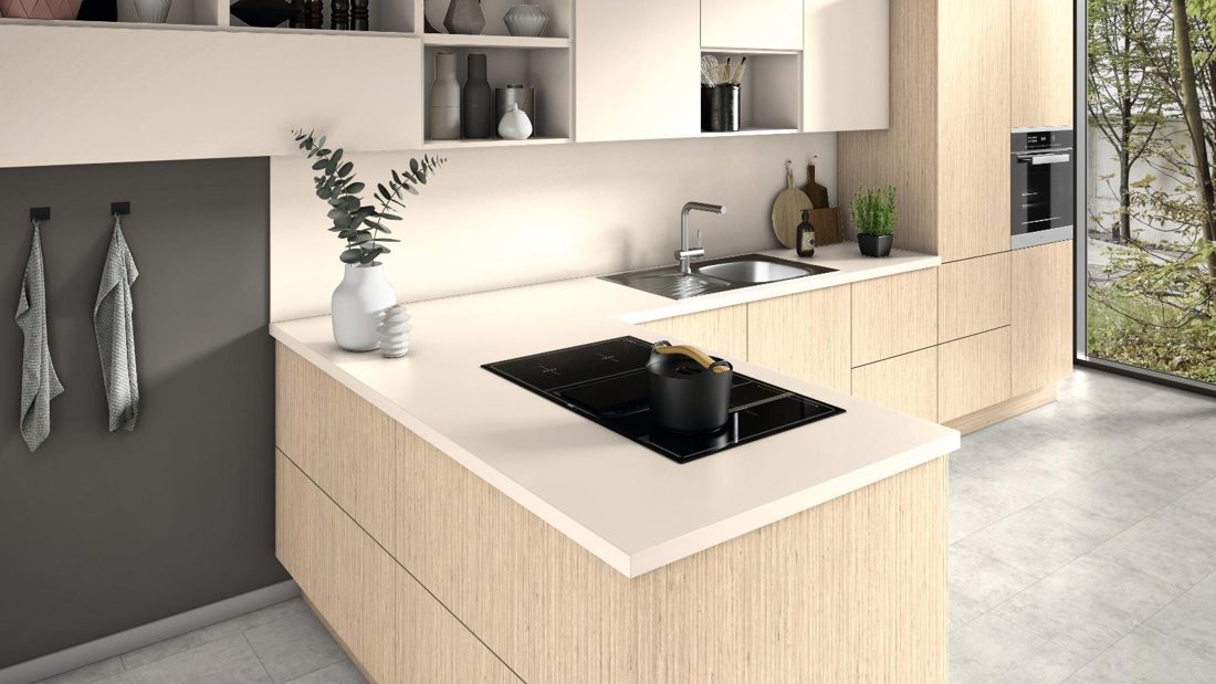 EGGER U702 ST78 Cashmere Grey — uni colour panel decor for custom cabinetry (3D view)