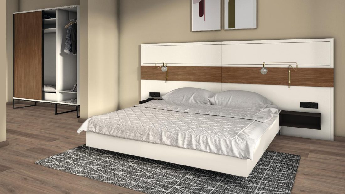 EGGER U705 TM Angora Grey — uni colour panel decor for custom cabinetry (3D view)
