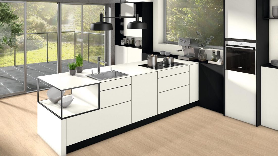 EGGER U7081 ST76 Solid Light Grey — uni colour panel decor for custom cabinetry (3D view)