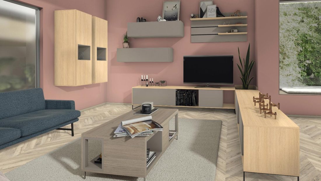 EGGER U740 PM Dark Taupe — uni colour panel decor for custom cabinetry (3D view)