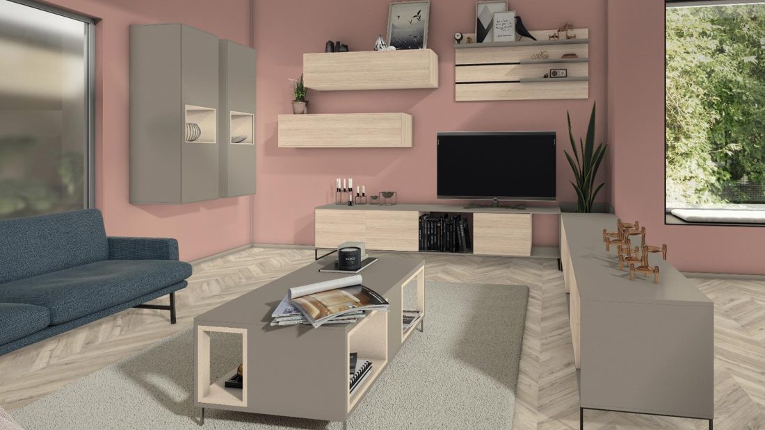 EGGER U740 ST9 Dark Taupe — uni colour panel decor for custom cabinetry (3D view)