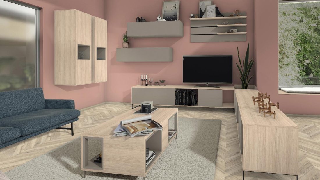 EGGER U740 TM Dark Taupe — uni colour panel decor for custom cabinetry (3D view)