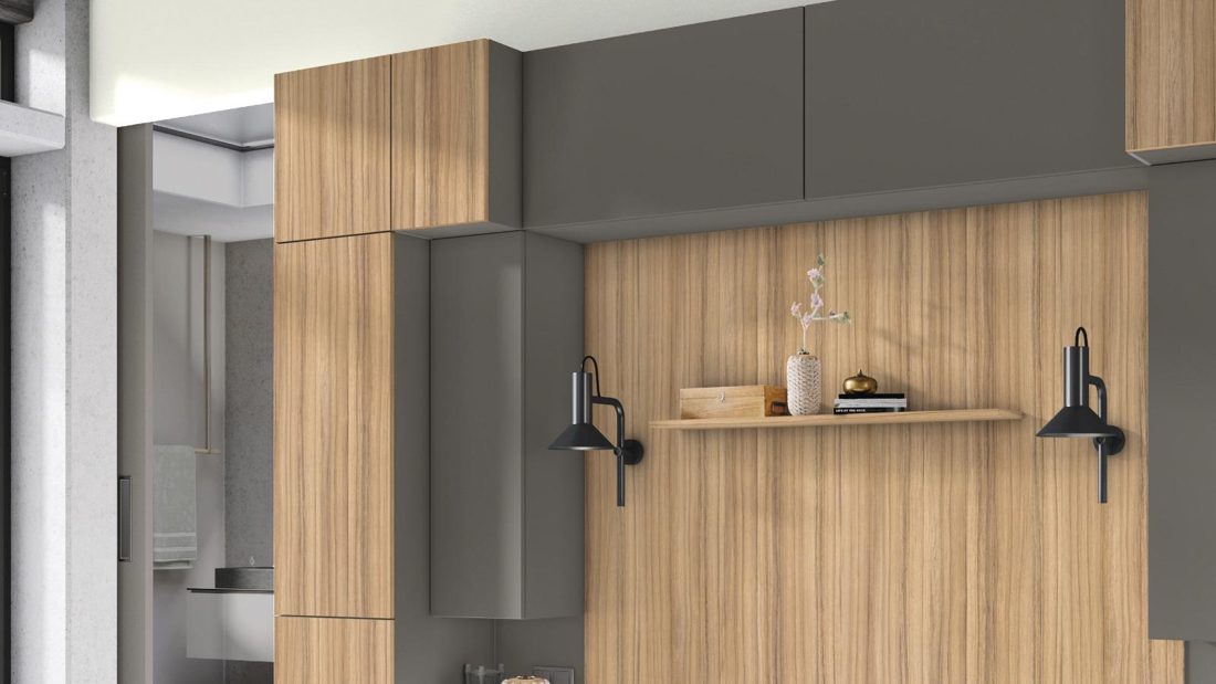 EGGER U741 ST9 Lava Grey — uni colour panel decor for custom cabinetry (3D view)