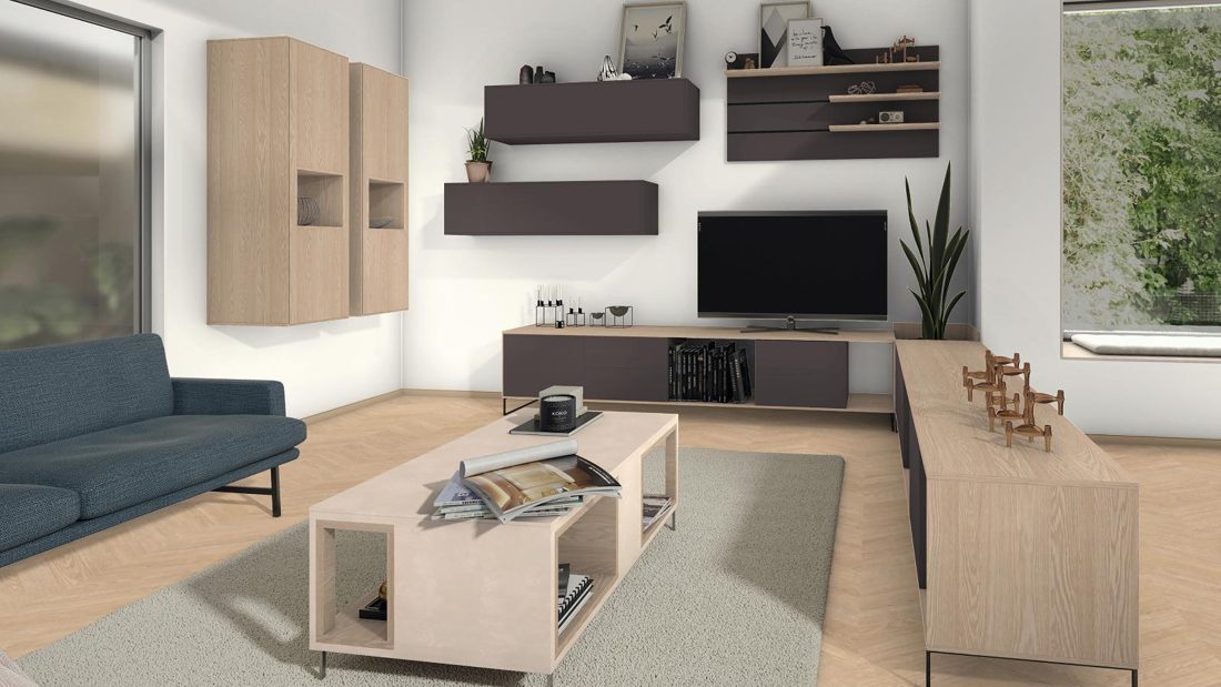 EGGER U755 TM Havanna Grey — uni colour panel decor for custom cabinetry (3D view)