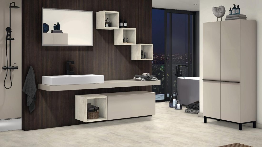 EGGER U767 TM Cubanit Grey — uni colour panel decor for custom cabinetry (3D view)