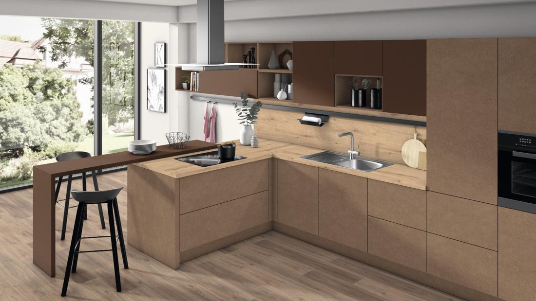 EGGER U818 ST9 Dark Brown — uni colour panel decor for custom cabinetry (3D view)