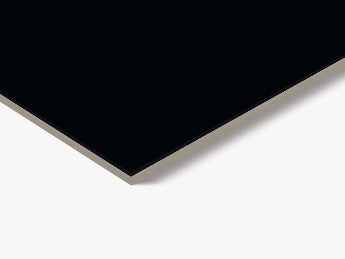 EGGER U8920 R1 Doppia Black-Alu — uni colour panel decor for custom cabinetry (close-up)