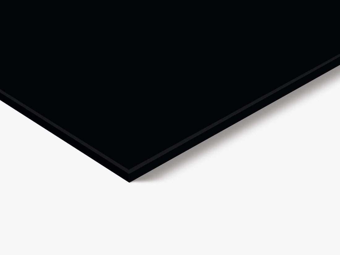 EGGER U8921 R1 Doppia Black Matt/Gloss — uni colour panel decor for custom cabinetry (close-up)