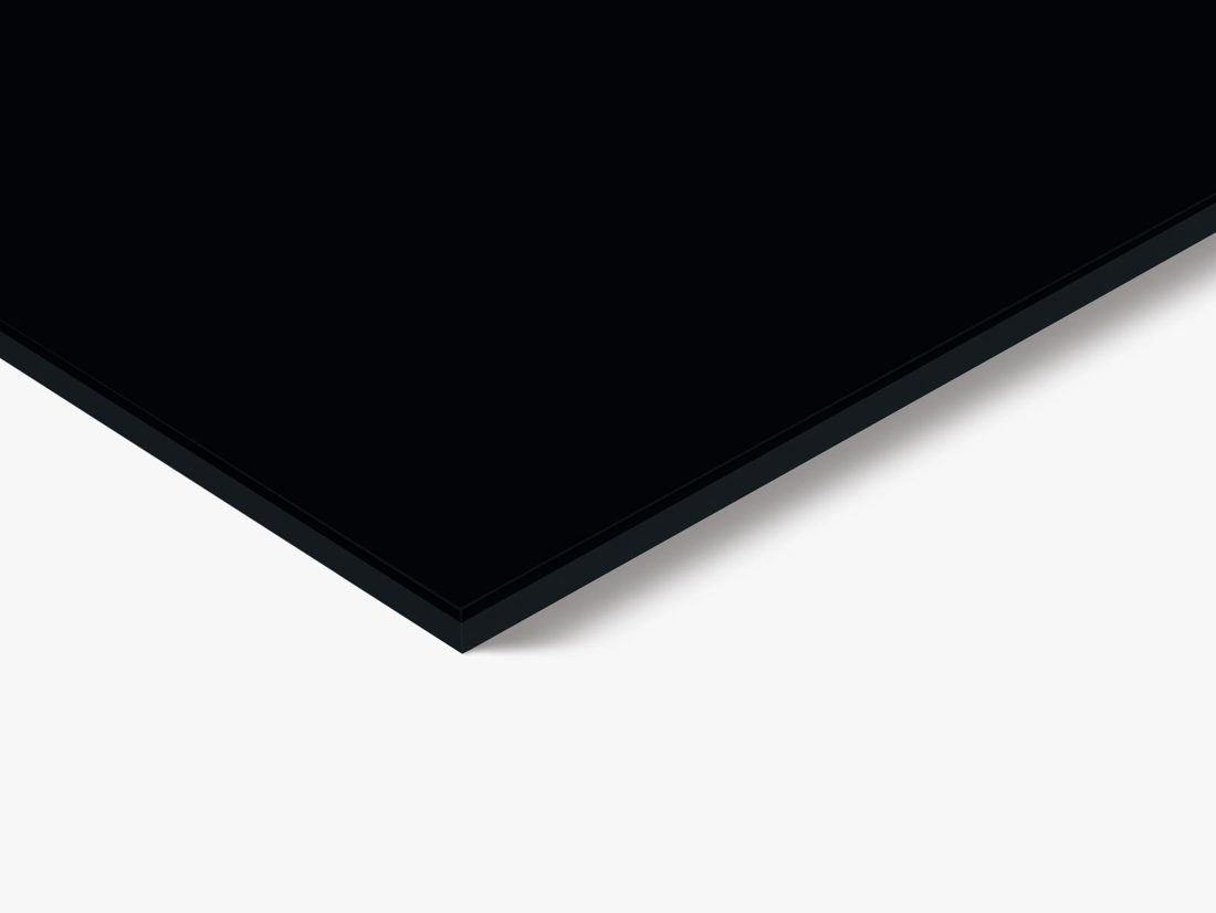 EGGER U8922 R1 Doppia Black Gloss/Matt — uni colour panel decor for custom cabinetry (close-up)